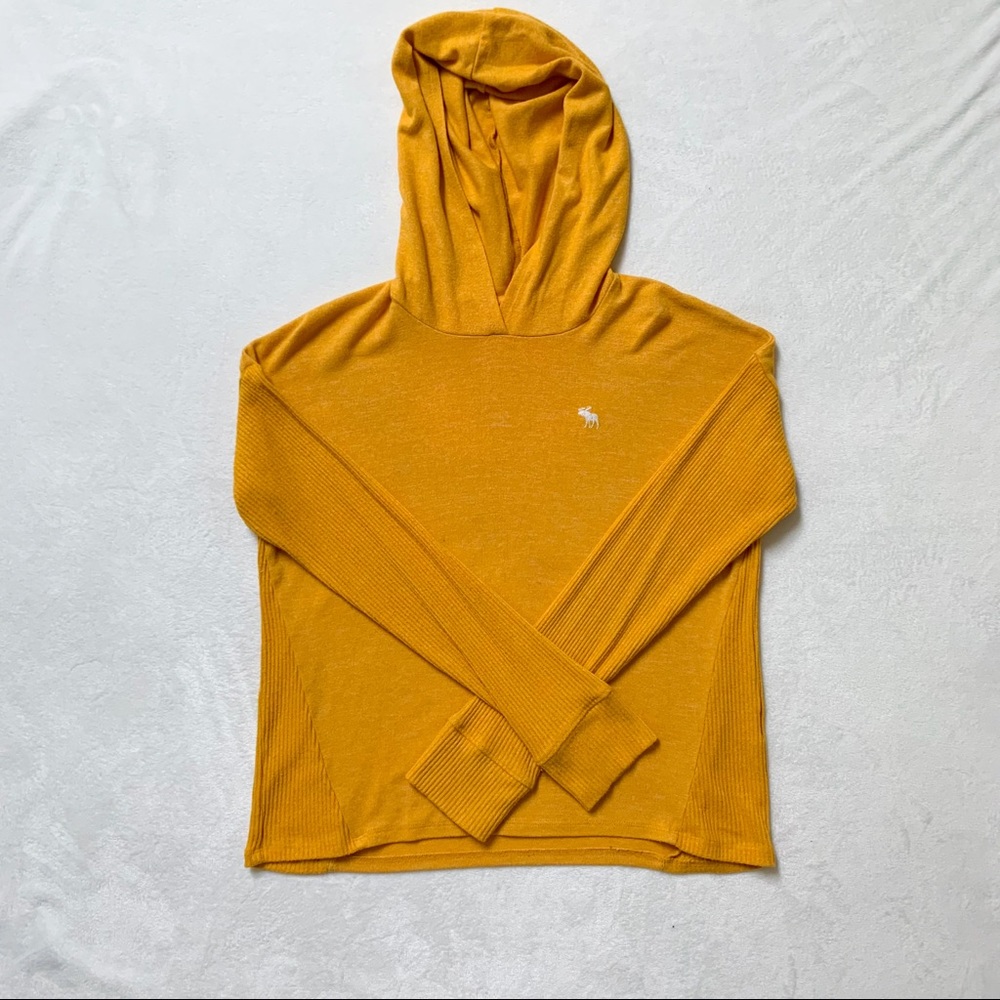 abercrombie kids Girls Yellow Hooded Tee Sz 13/14